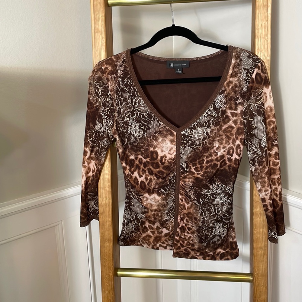 INC Animal Print Blouse